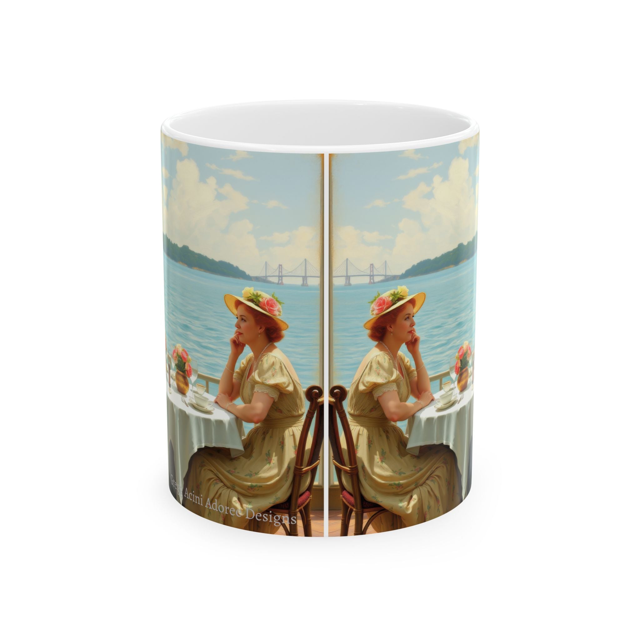 Dahlia by the Lake Ceramic Coffee Mug by Gregg Acini Adoree Designs - Gregg Acini Adoree Designs - Mug