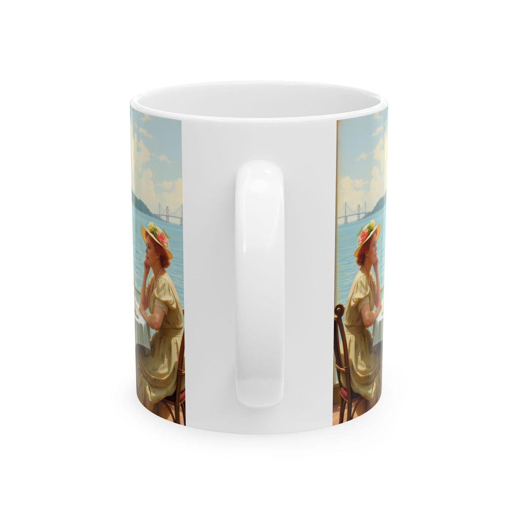 Dahlia by the Lake Ceramic Coffee Mug by Gregg Acini Adoree Designs - Gregg Acini Adoree Designs - Mug