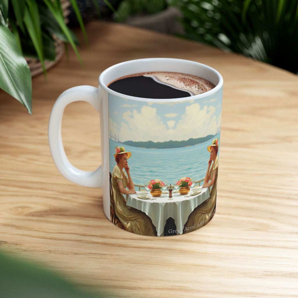 Dahlia by the Lake Ceramic Coffee Mug by Gregg Acini Adoree Designs - Gregg Acini Adoree Designs - Mug