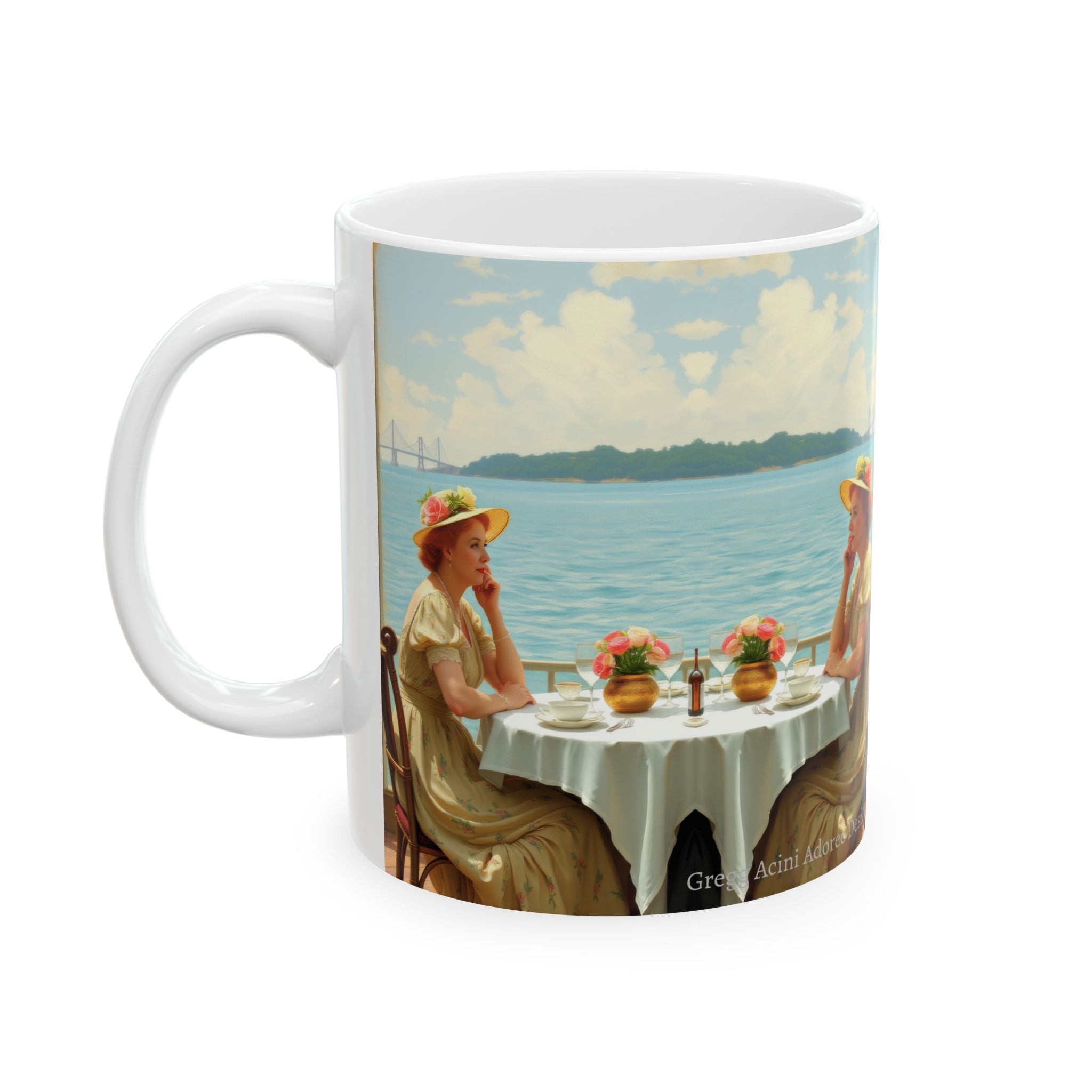 Dahlia by the Lake Ceramic Coffee Mug by Gregg Acini Adoree Designs - Gregg Acini Adoree Designs - Mug