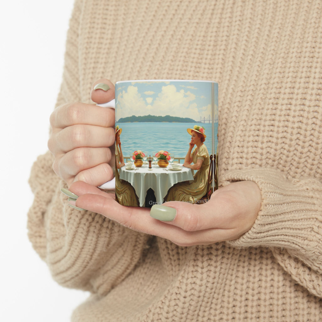 Dahlia by the Lake Ceramic Coffee Mug by Gregg Acini Adoree Designs - Gregg Acini Adoree Designs - Mug
