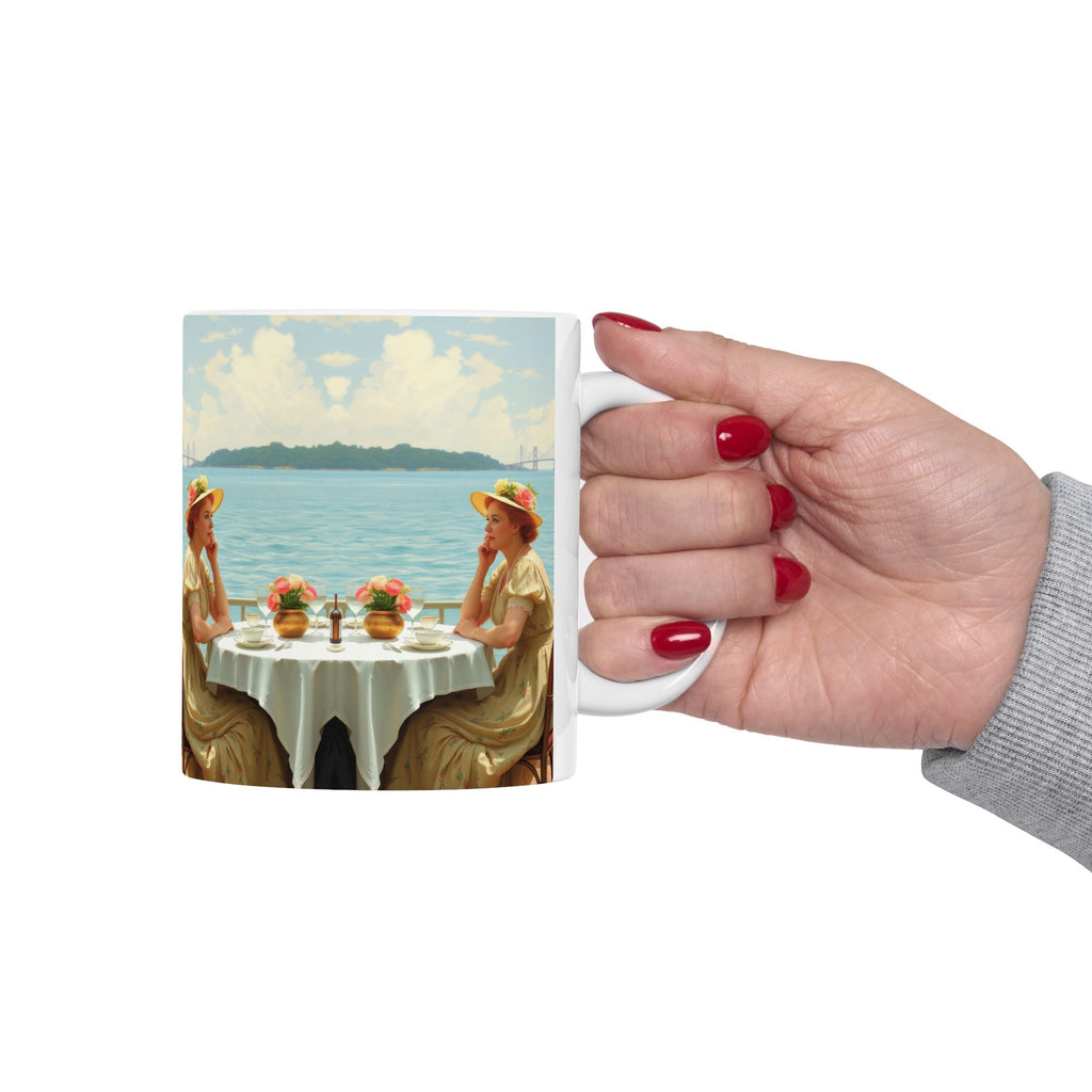 Dahlia by the Lake Ceramic Coffee Mug by Gregg Acini Adoree Designs - Gregg Acini Adoree Designs - Mug