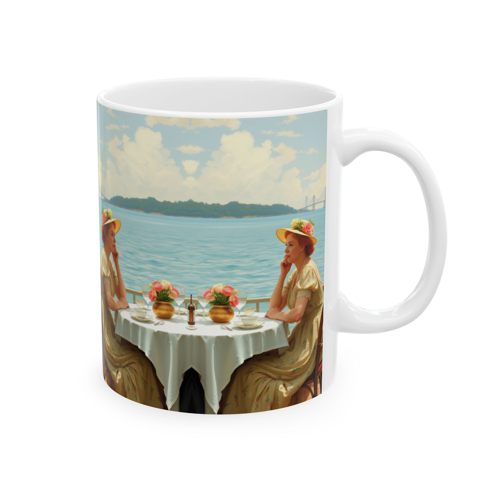 Dahlia by the Lake Ceramic Coffee Mug by Gregg Acini Adoree Designs - Gregg Acini Adoree Designs - Mug