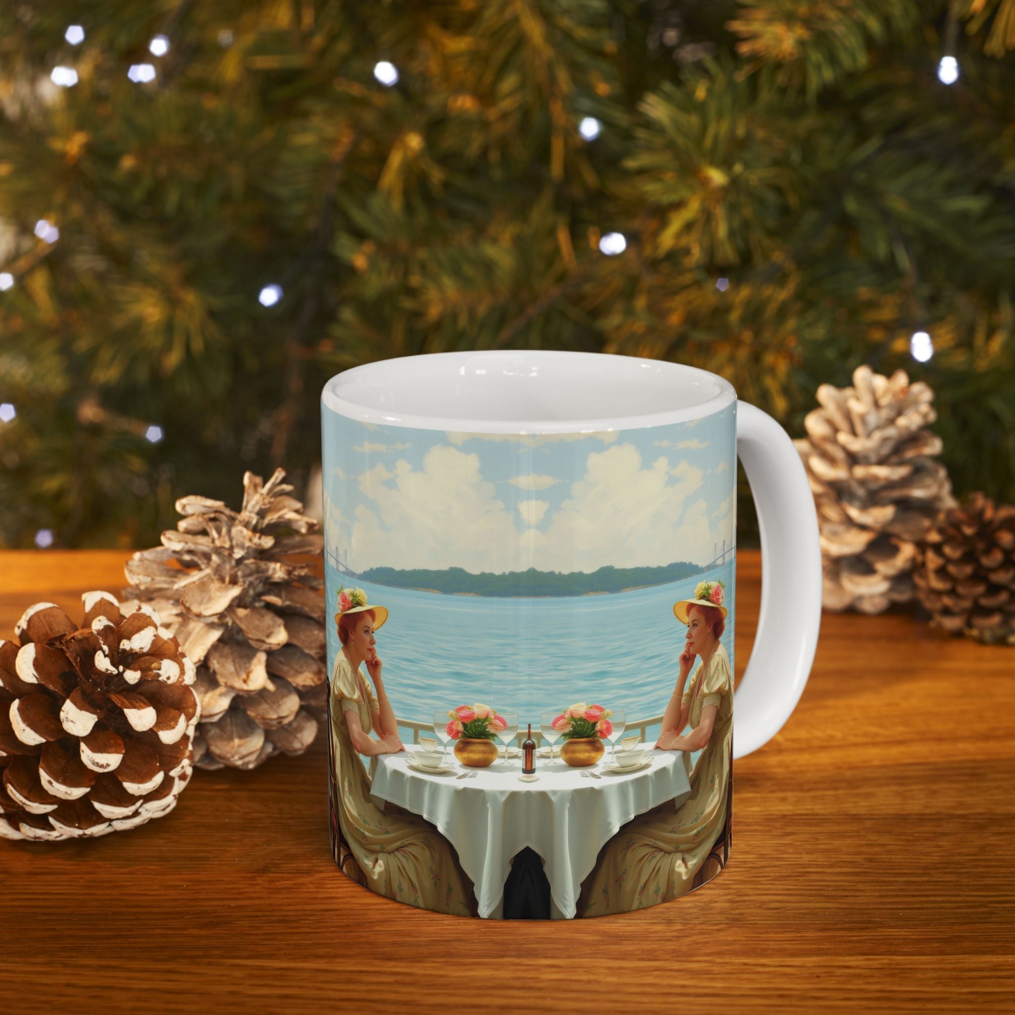 Dahlia by the Lake Ceramic Coffee Mug by Gregg Acini Adoree Designs - Gregg Acini Adoree Designs - Mug