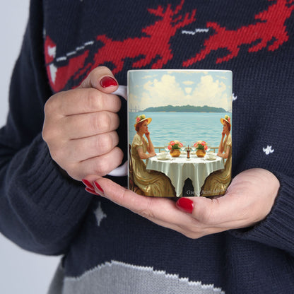 Dahlia by the Lake Ceramic Coffee Mug by Gregg Acini Adoree Designs - Gregg Acini Adoree Designs - Mug
