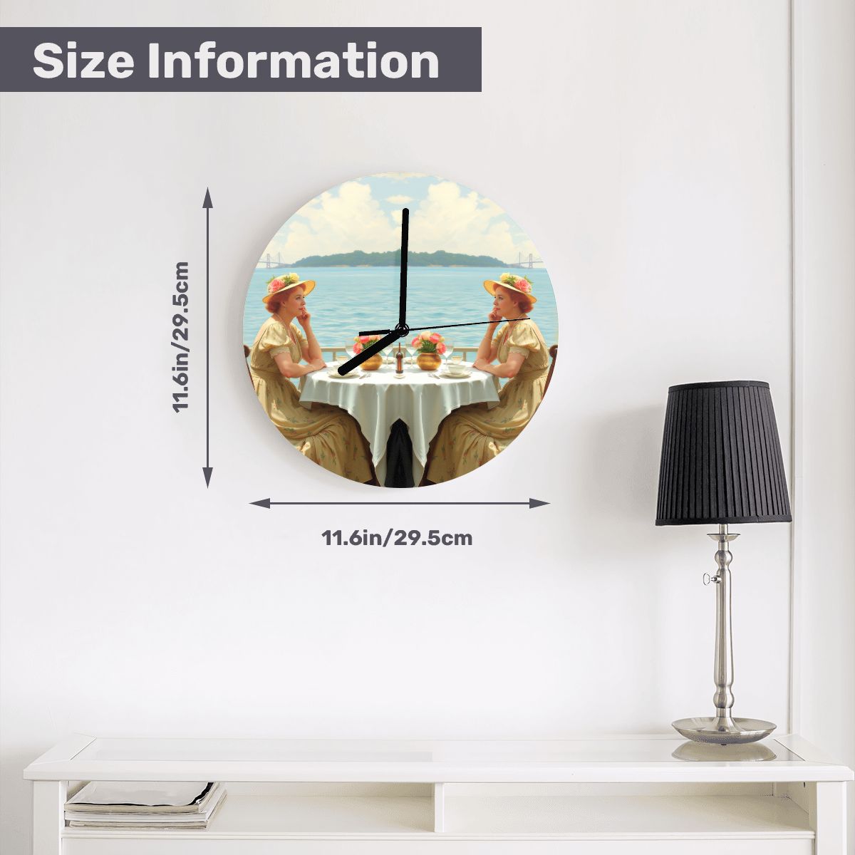 Dahlia by the Lake MDF Wall Clock (Made in USA) - Gregg Acini Adoree Designs - Wall Clock