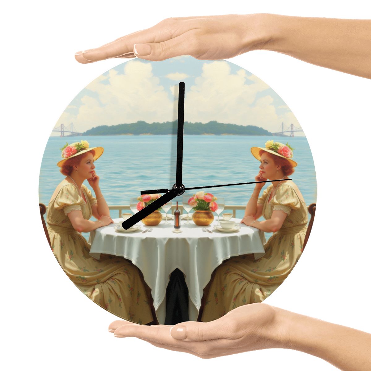 Dahlia by the Lake MDF Wall Clock (Made in USA) - Gregg Acini Adoree Designs - Wall Clock