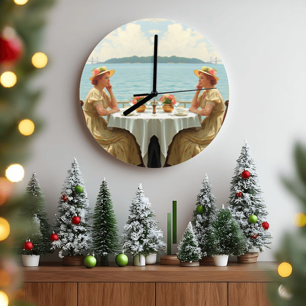 Dahlia by the Lake MDF Wall Clock (Made in USA) - Gregg Acini Adoree Designs - Wall Clock