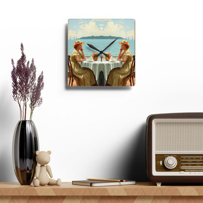 Dahlia by the Lake Vintage - Inspired Acrylic Wall Clock | Elegant Home Decor by Gregg Acini Adoree Designs - Gregg Acini Adoree Designs - Home Decor