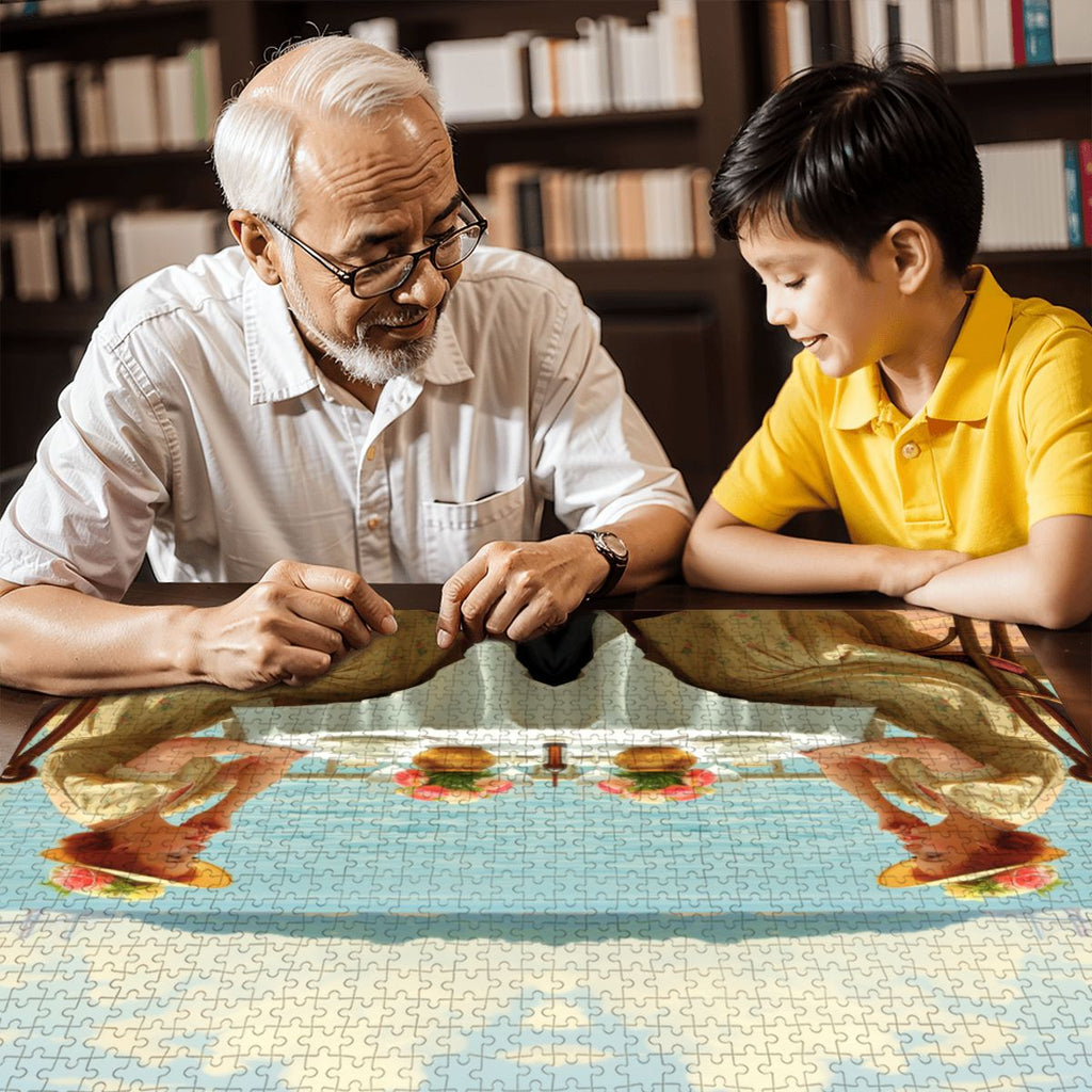 Dahlia by the Lake Wooden Jigsaw Puzzles 1000 pcs - Gregg Acini Adoree Designs - Jigsaw Puzzle