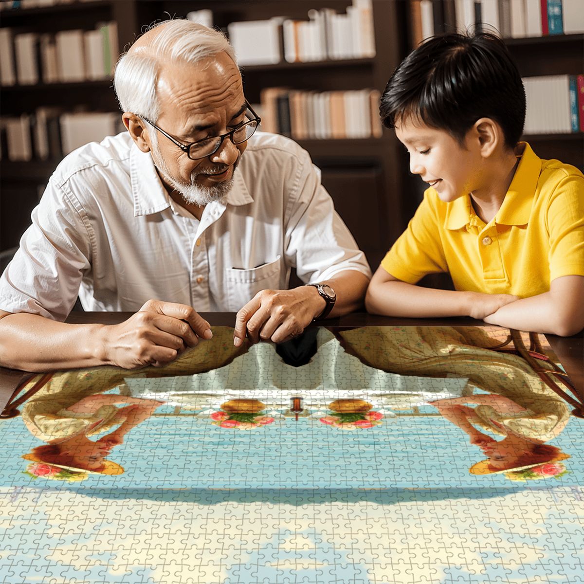 Dahlia by the Lake Wooden Jigsaw Puzzles 1000 pcs - Gregg Acini Adoree Designs - Jigsaw Puzzle