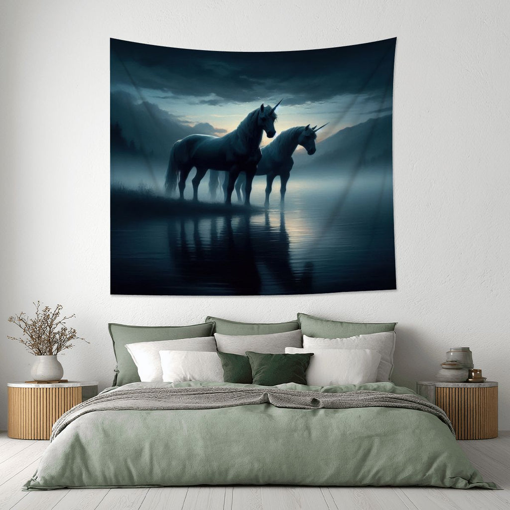 Dark Unicorns Lightweight Wall Tapestry (Fabric Wall Hanging - USA) - Gregg Acini Adoree Designs - Wall Coverings