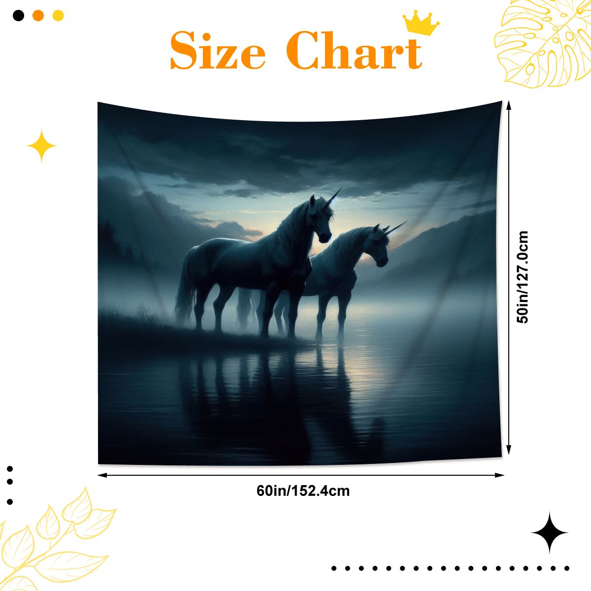 Dark Unicorns Lightweight Wall Tapestry (Fabric Wall Hanging - USA) - Gregg Acini Adoree Designs - Wall Coverings