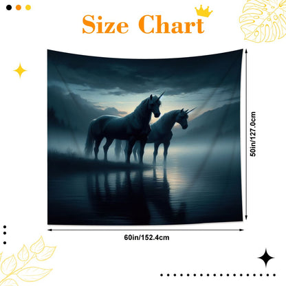 Dark Unicorns Lightweight Wall Tapestry (Fabric Wall Hanging - USA) - Gregg Acini Adoree Designs - Wall Coverings