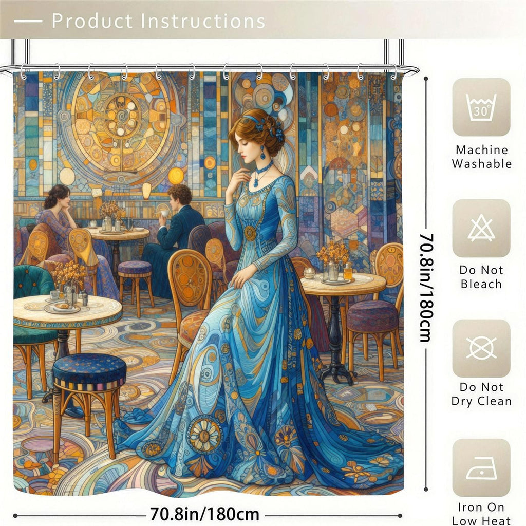 Sapphire at the Opal Café Shower Curtain