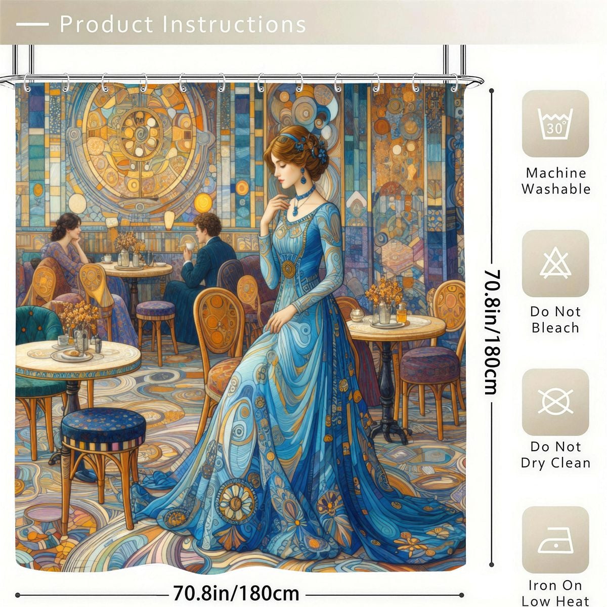 Sapphire at the Opal Café Shower Curtain