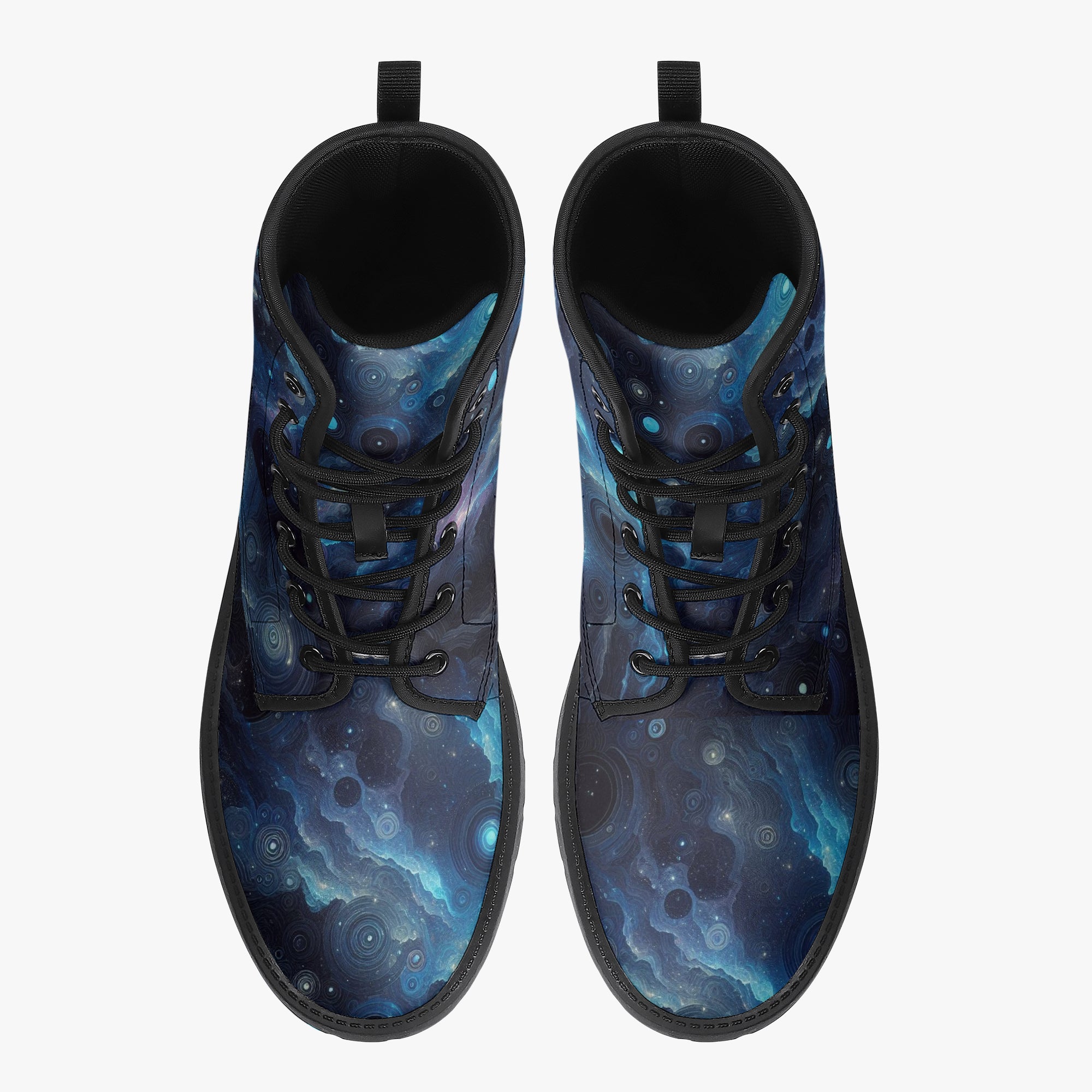 Deep Blue Space Trendy Leather Boots - Gregg Acini Adoree Designs - Boots