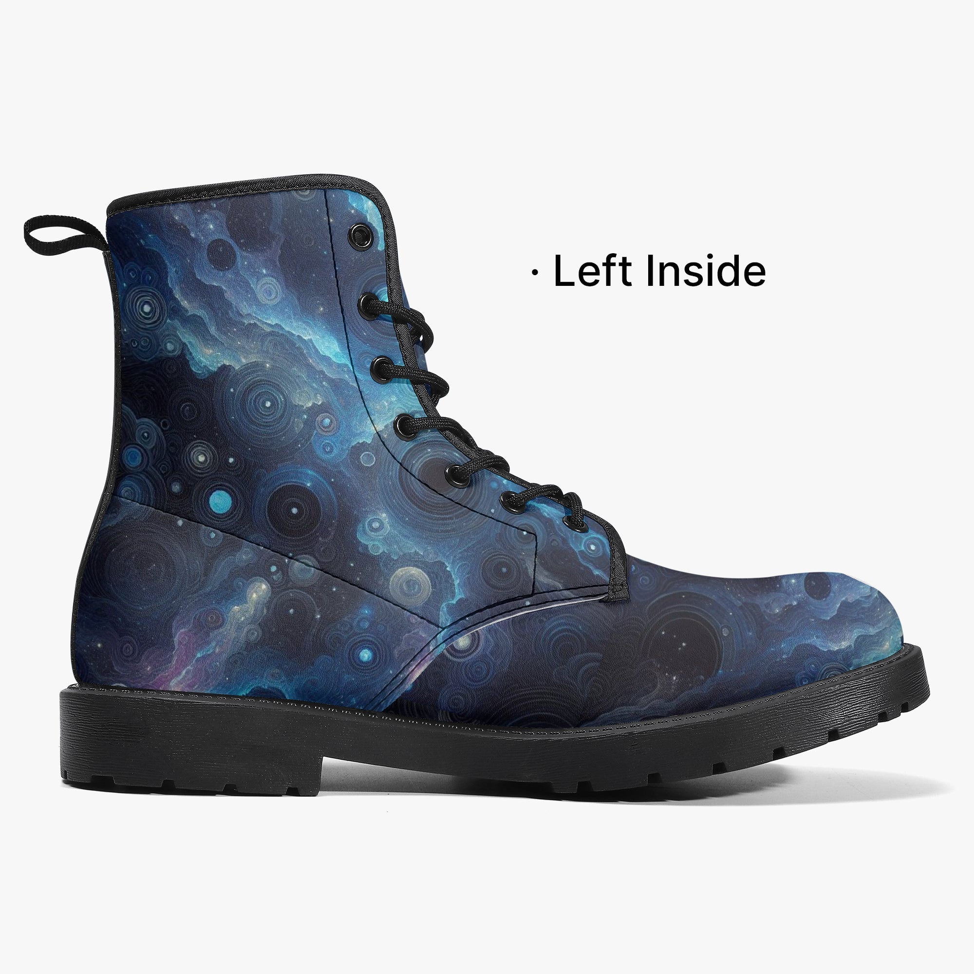 Deep Blue Space Trendy Leather Boots - Gregg Acini Adoree Designs - Boots