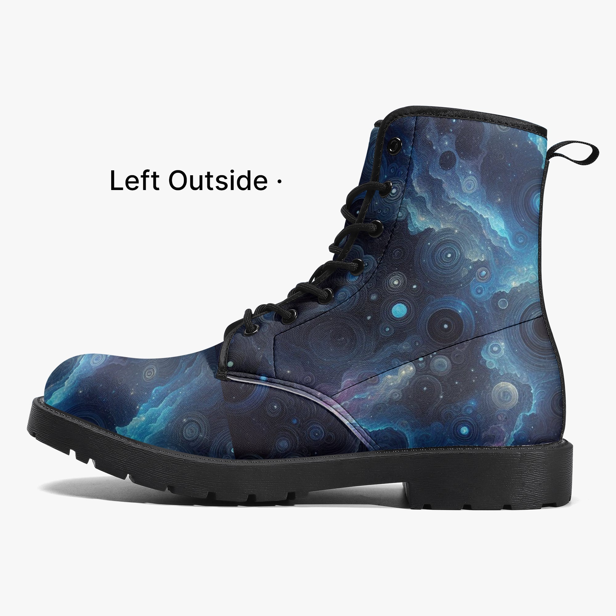 Deep Blue Space Trendy Leather Boots - Gregg Acini Adoree Designs - Boots