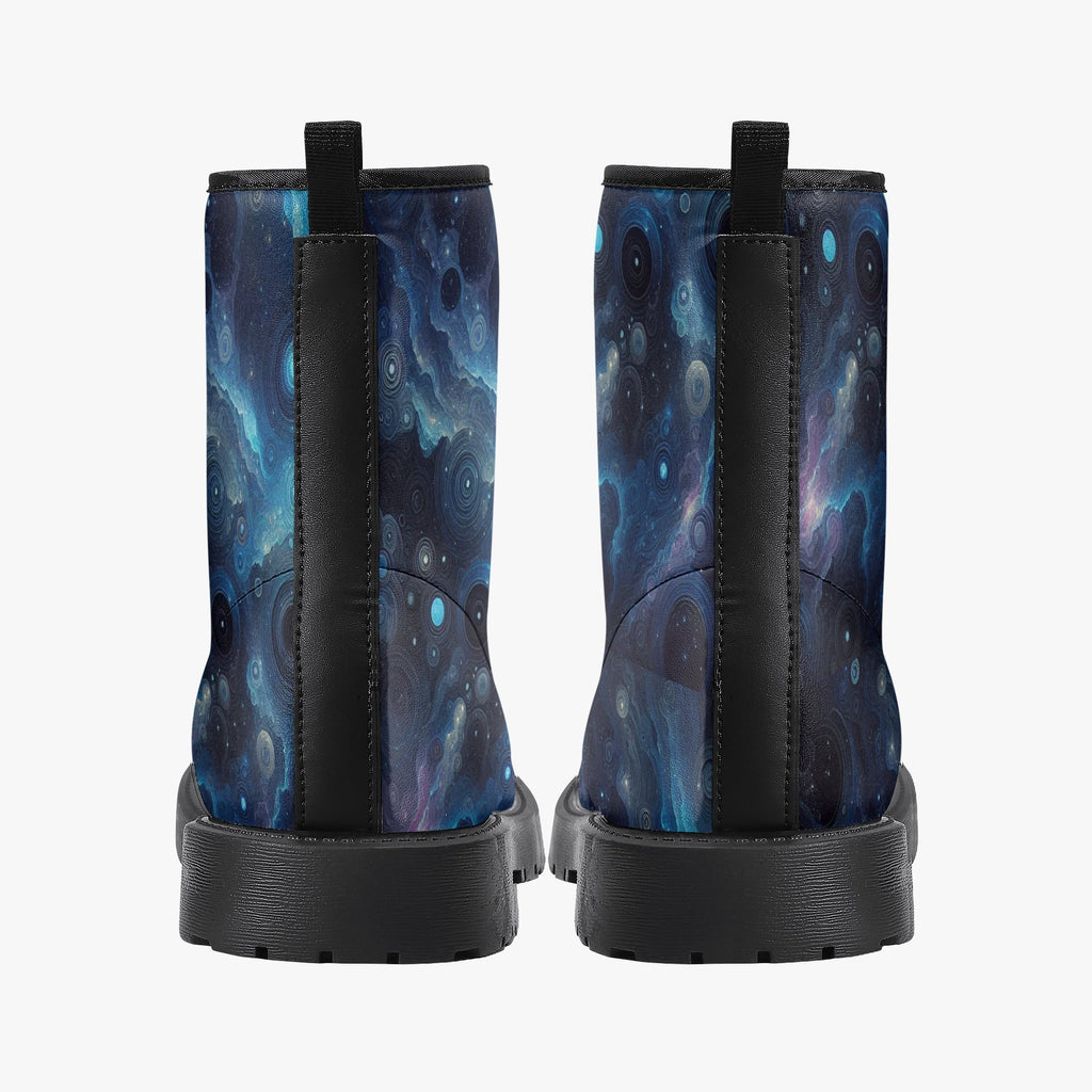 Deep Blue Space Trendy Leather Boots - Gregg Acini Adoree Designs - Boots