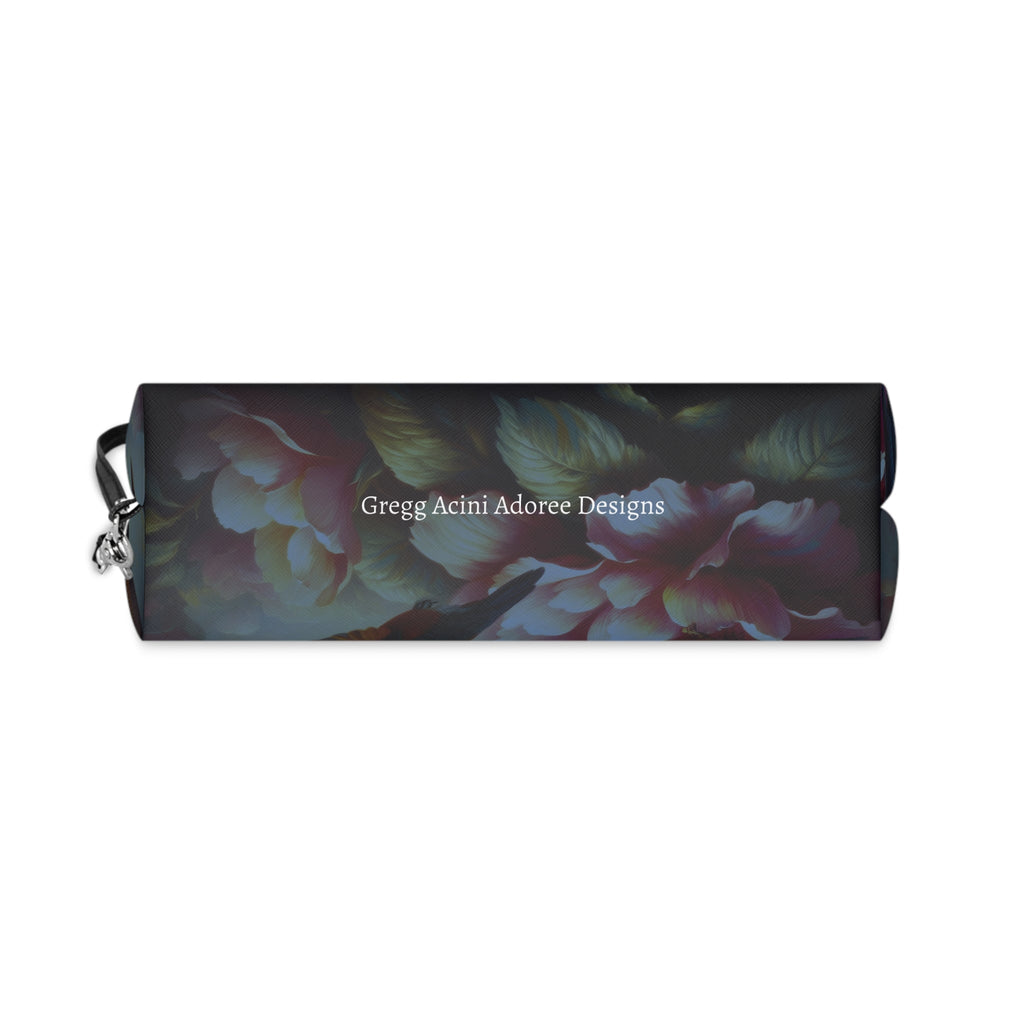 Deep Multicolor Hummingbirds Makeup Bag – Vibrant Cosmetic Pouch - Gregg Acini Adoree Designs - Bags