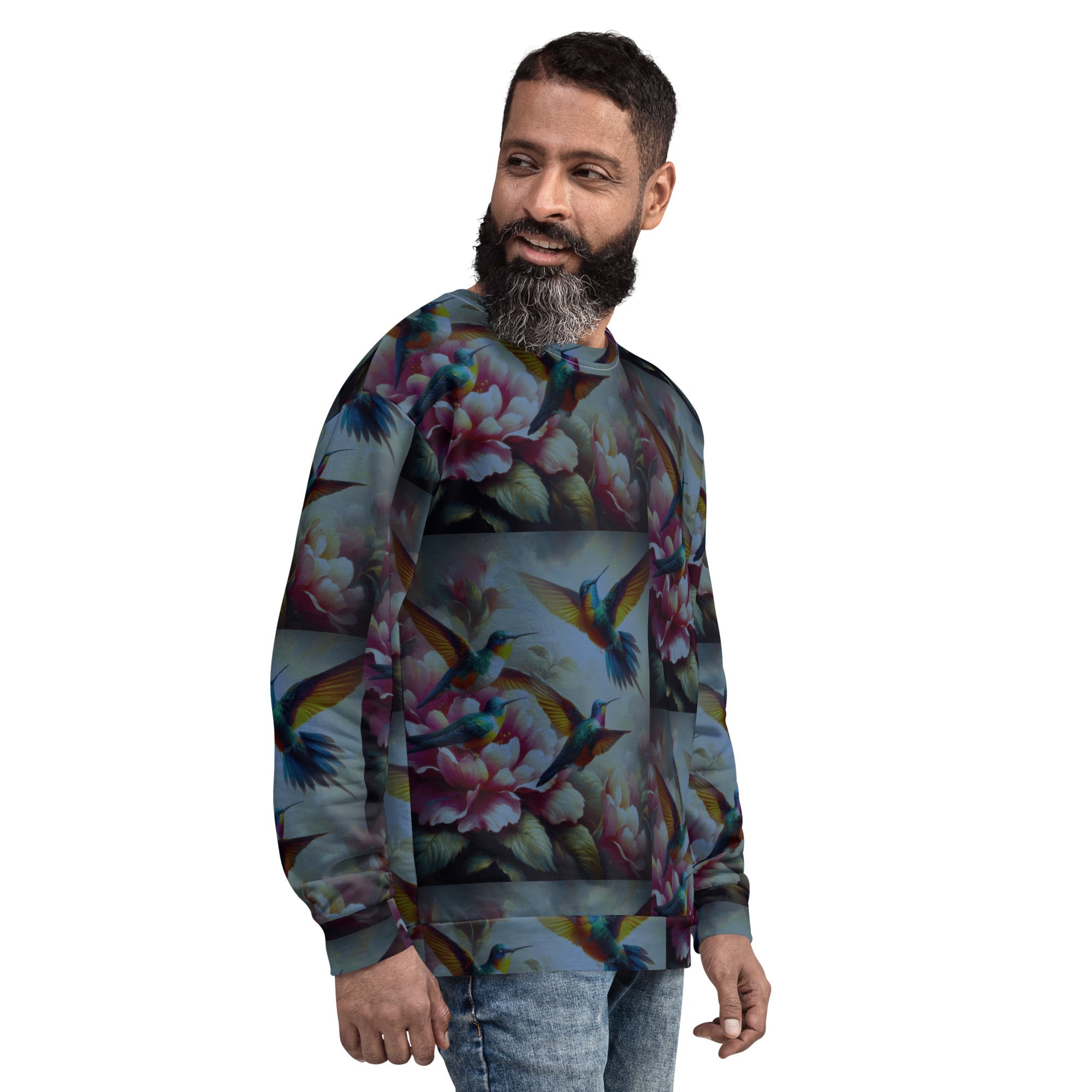 Deep Multicolor Hummingbirds Unisex Sweatshirt by Gregg Acini Adoree Designs - Gregg Acini Adoree Designs - Sweatshirt