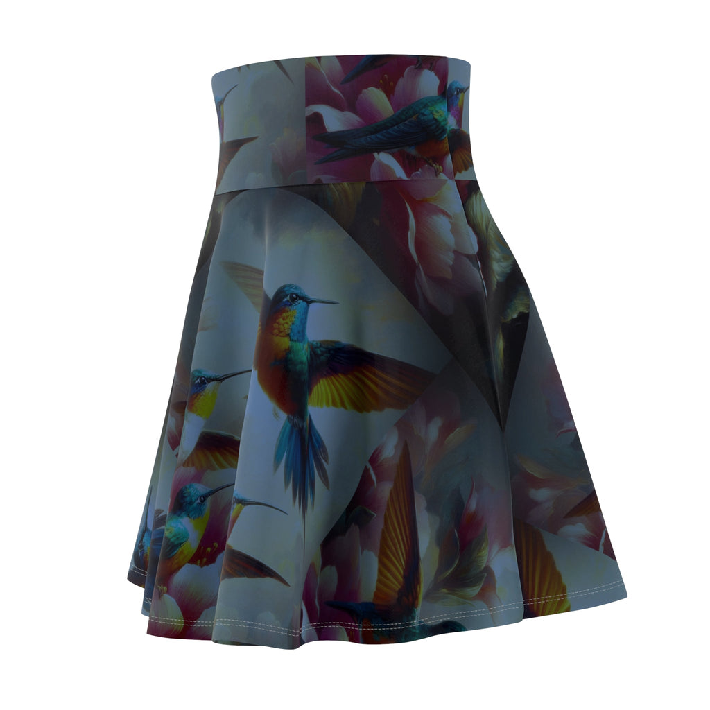 Deep Multicolor Hummingbirds Women's Skater Skirt - Nature - Inspired Fashion - Gregg Acini Adoree Designs - Skirt