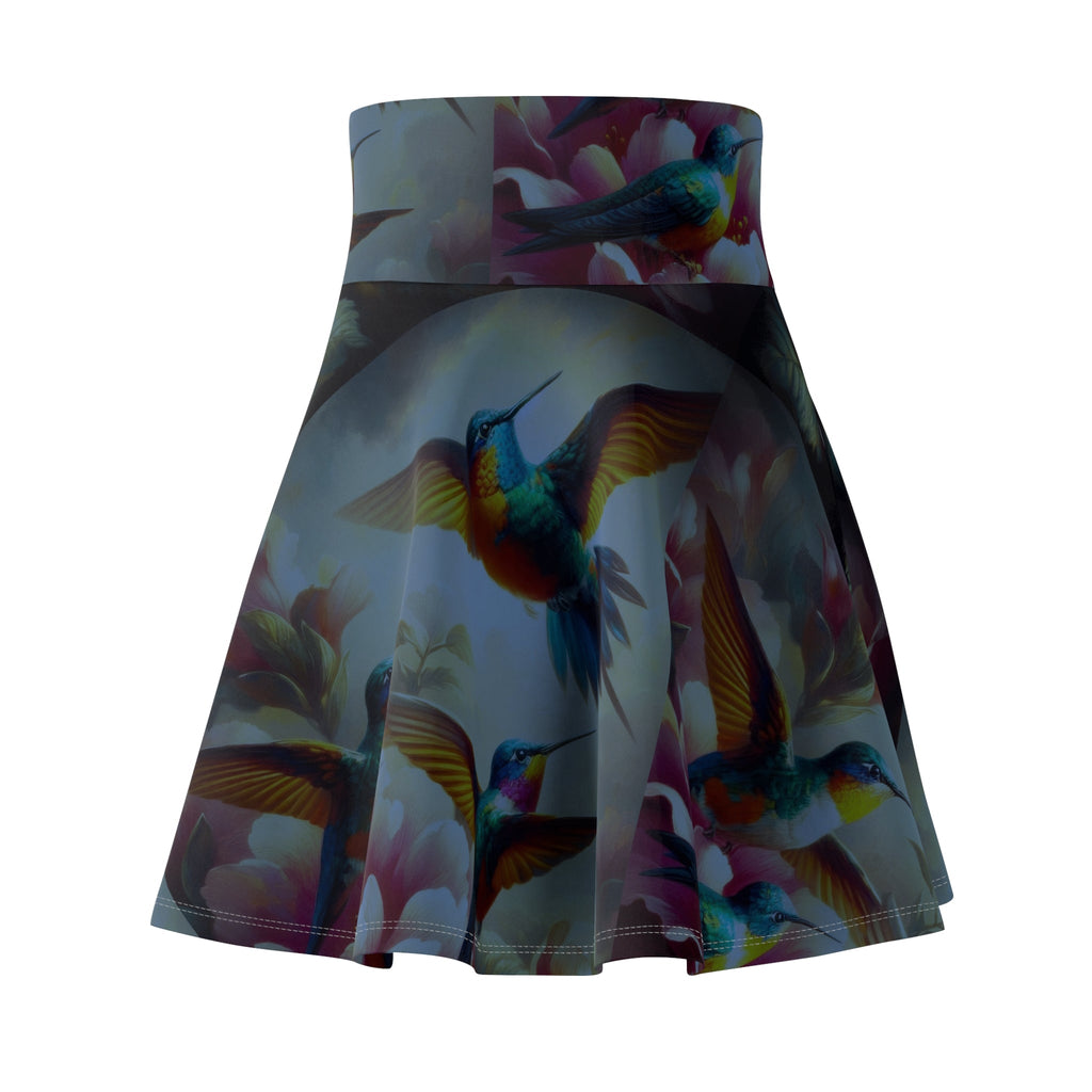 Deep Multicolor Hummingbirds Women's Skater Skirt - Nature - Inspired Fashion - Gregg Acini Adoree Designs - Skirt