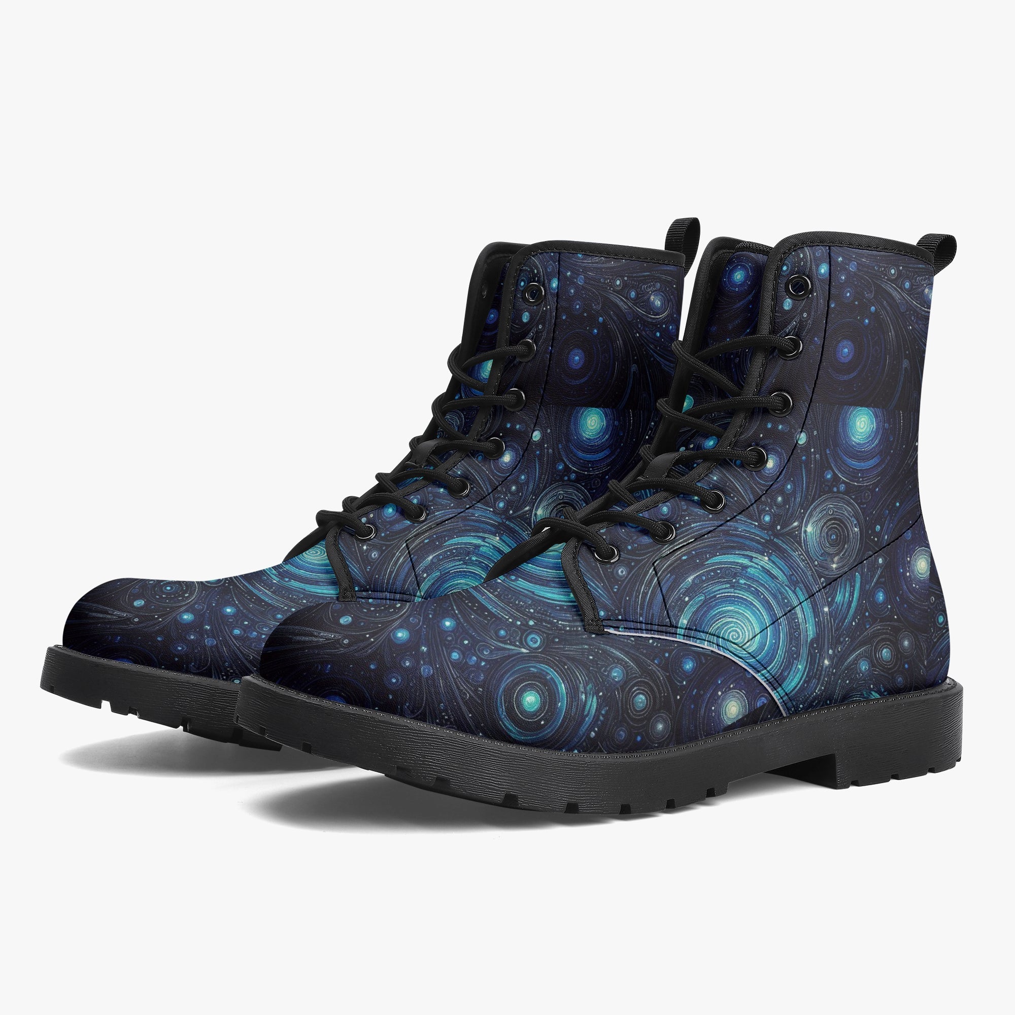 Deep Space Trendy Leather Boots - Gregg Acini Adoree Designs - Boots