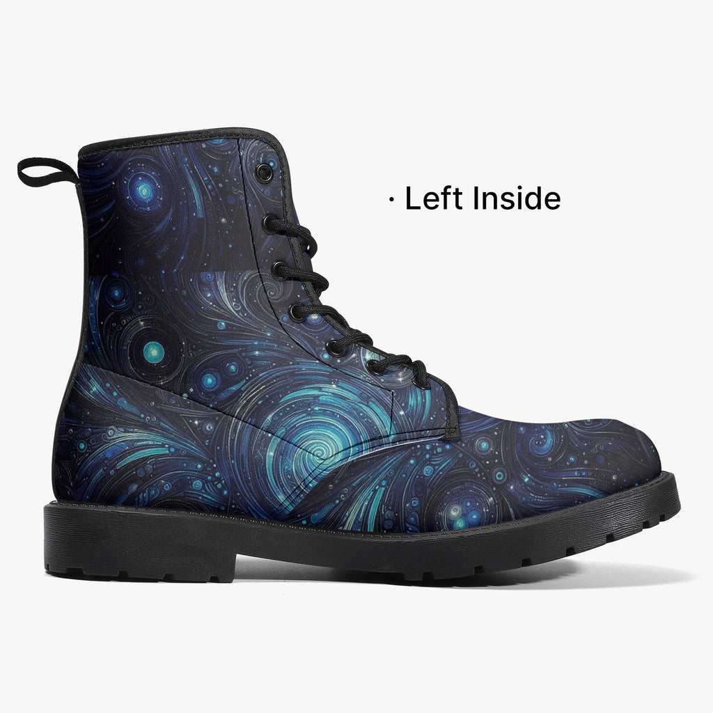 Deep Space Trendy Leather Boots - Gregg Acini Adoree Designs - Boots