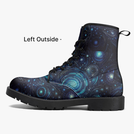 Deep Space Trendy Leather Boots - Gregg Acini Adoree Designs - Boots