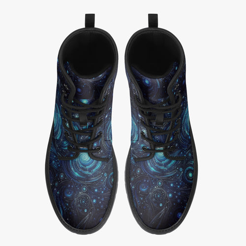 Deep Space Trendy Leather Boots - Gregg Acini Adoree Designs - Boots