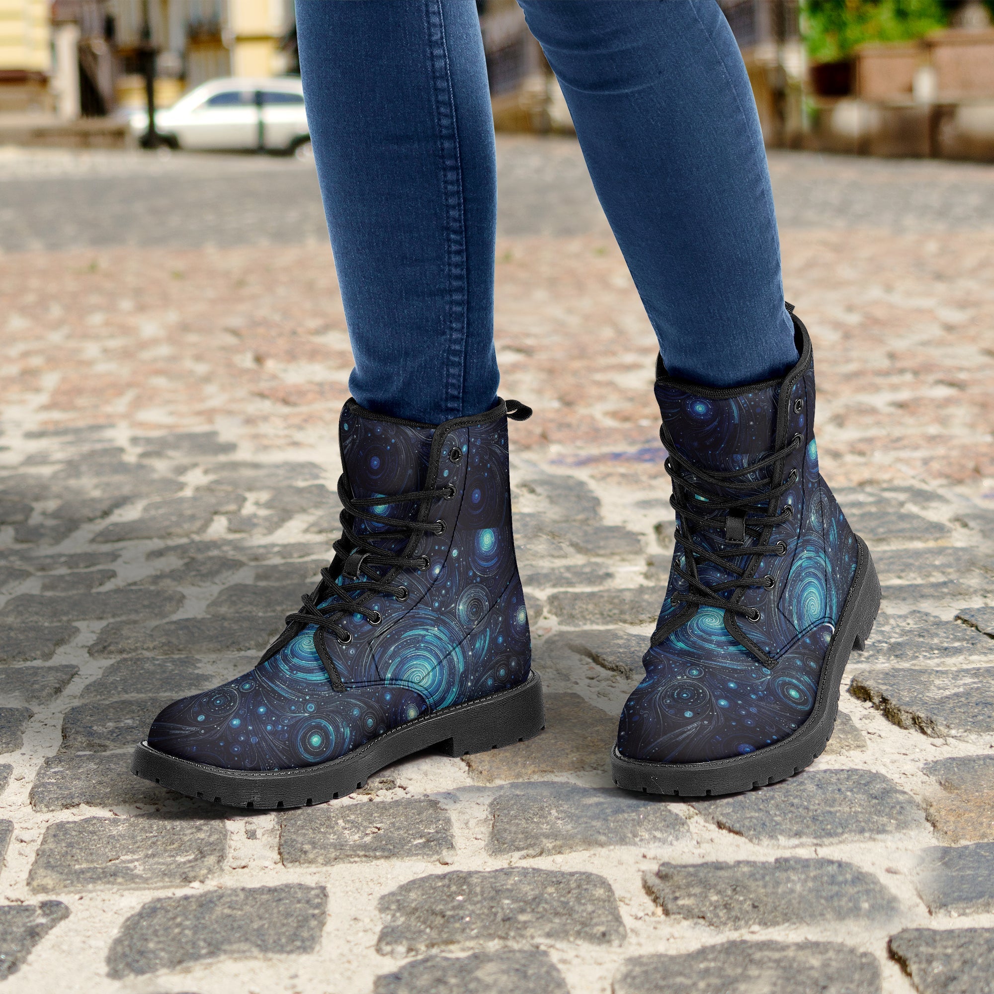 Deep Space Trendy Leather Boots - Gregg Acini Adoree Designs - Boots