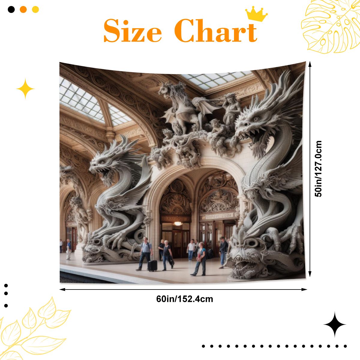 Dragon Central Station Lightweight Wall Tapestry (Fabric Wall Hanging - USA) - Gregg Acini Adoree Designs - Wall Coverings