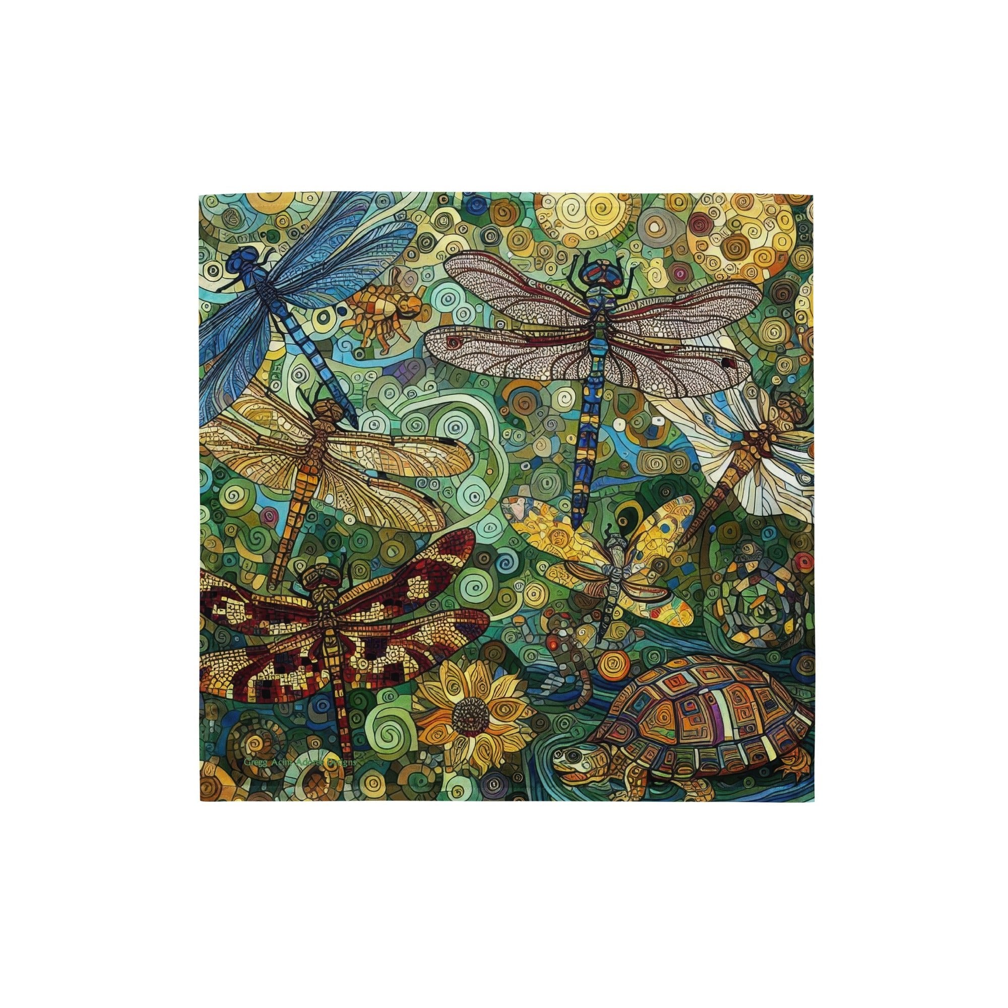 Dragonflies All - over print bandana - Gregg Acini Adoree Designs - Bandana