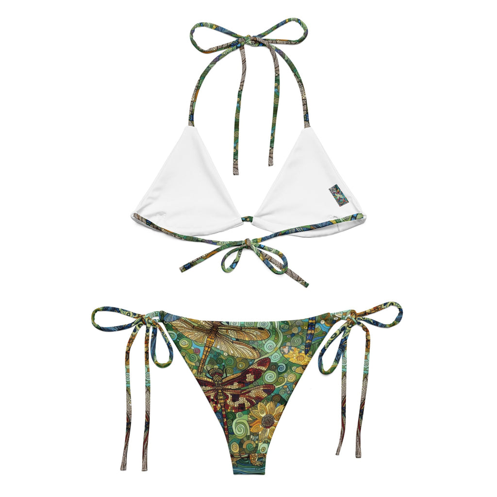 Dragonflies All - over print recycled string bikini - Gregg Acini Adoree Designs - Women's Swimwear