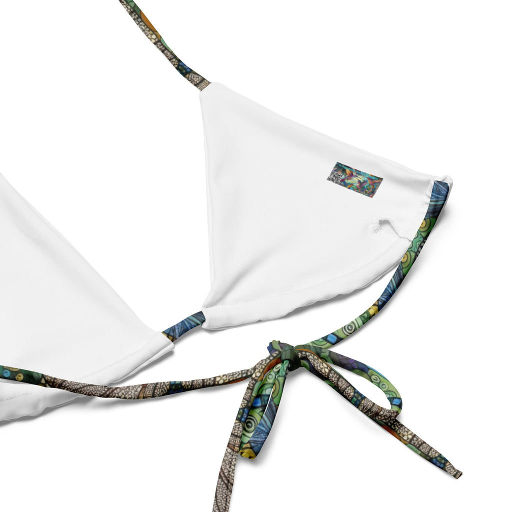 Dragonflies All - over print recycled string bikini - Gregg Acini Adoree Designs - Women's Swimwear