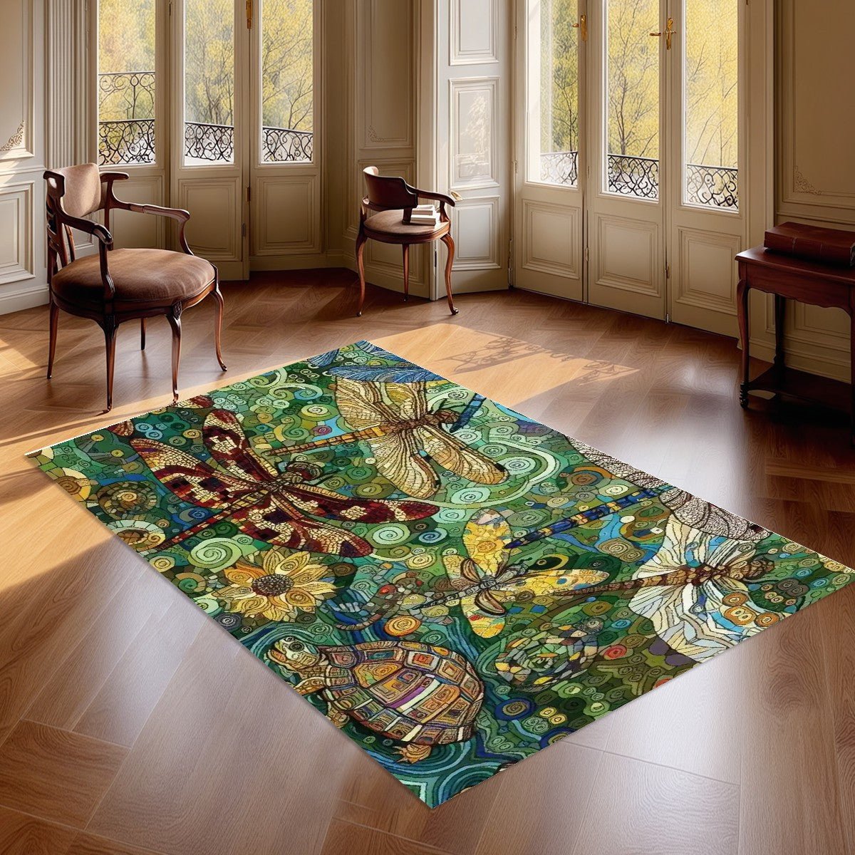 Dragonflies Area Rug without Tassels - Gregg Acini Adoree Designs - Rugs & Mats