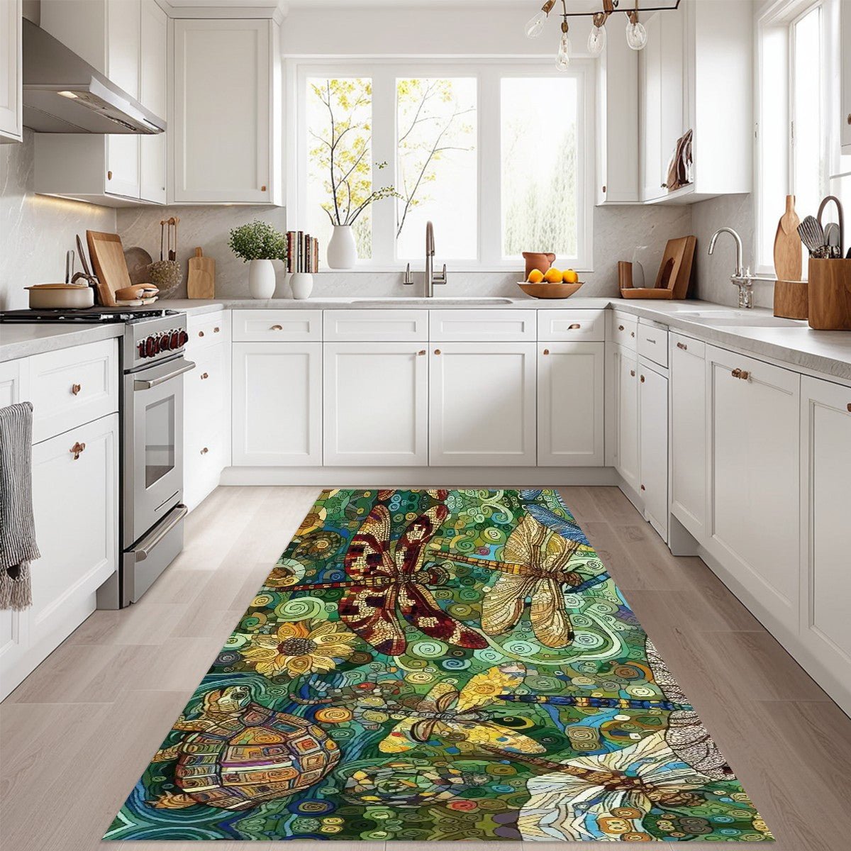 Dragonflies Area Rug without Tassels - Gregg Acini Adoree Designs - Rugs & Mats