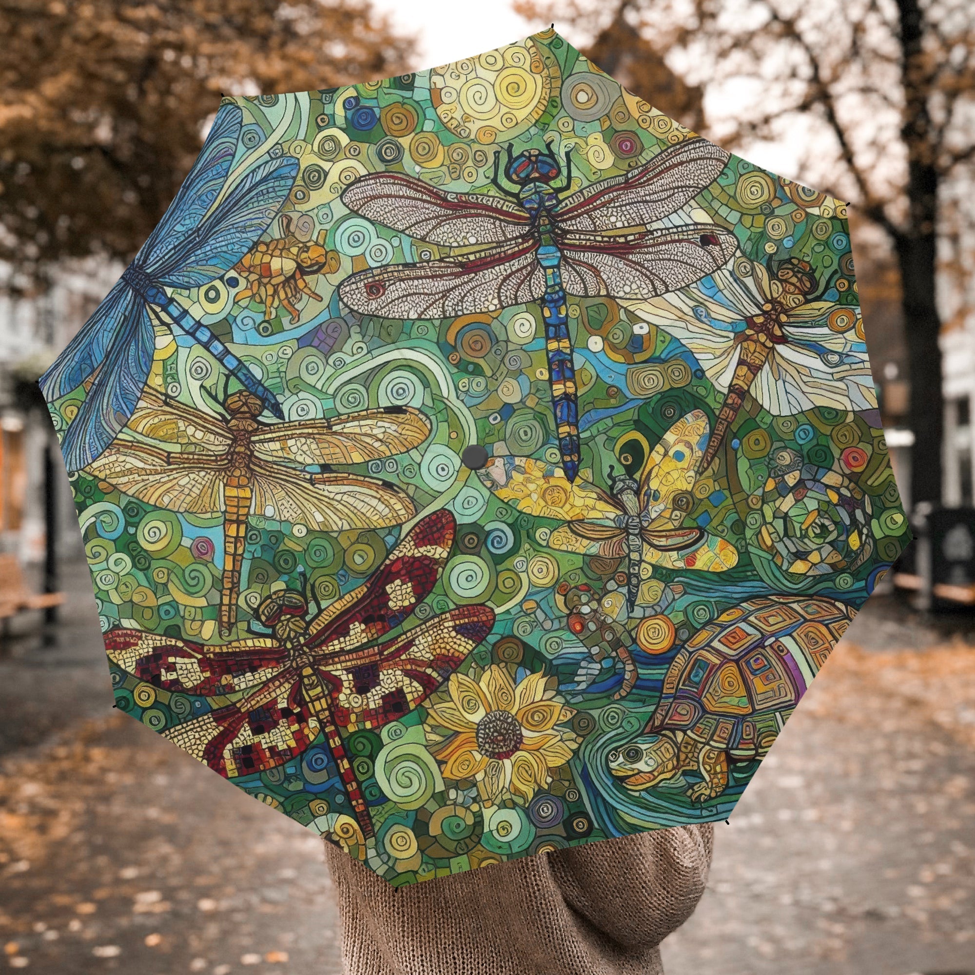 Dragonflies Automatic Folding Umbrella - Gregg Acini Adoree Designs - Home Decor