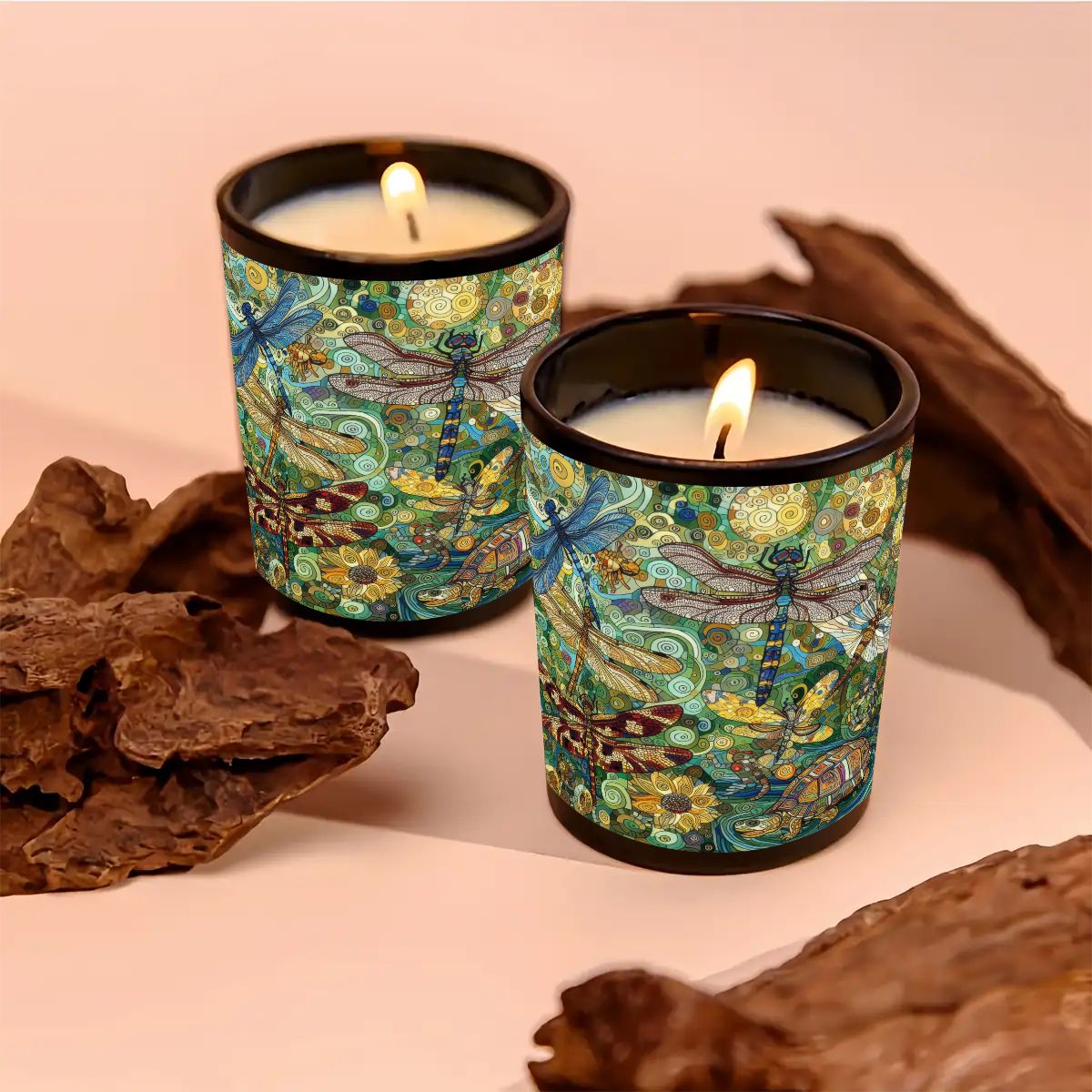 Dragonflies Black Jar Scented Candle (6oz) - Gregg Acini Adoree Designs - Candles
