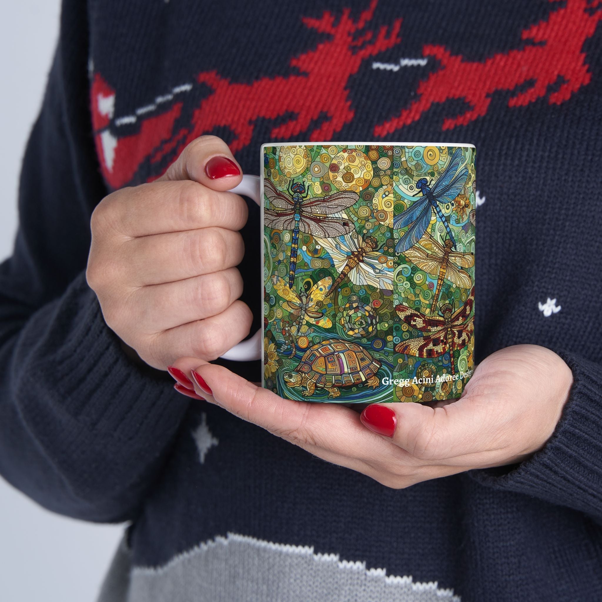 Dragonflies Ceramic Coffee Mug by Gregg Acini Adoree Designs - Gregg Acini Adoree Designs - Mug