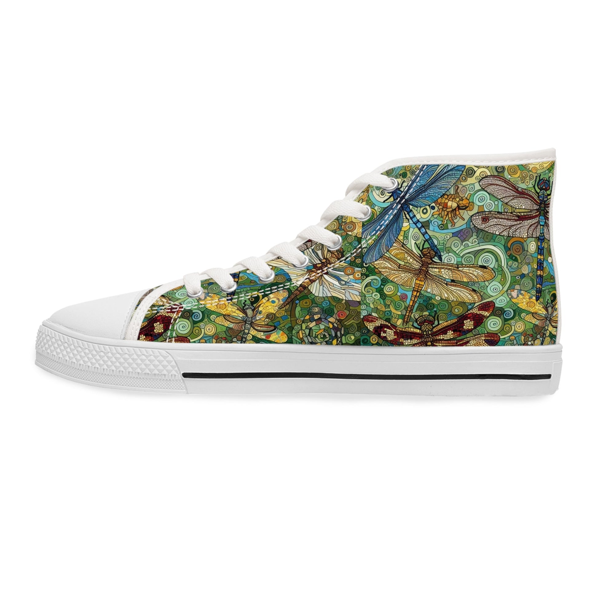 Dragonflies Colorful Nature - Inspired High Top Sneakers for Women - Gregg Acini Adoree Designs - Shoes