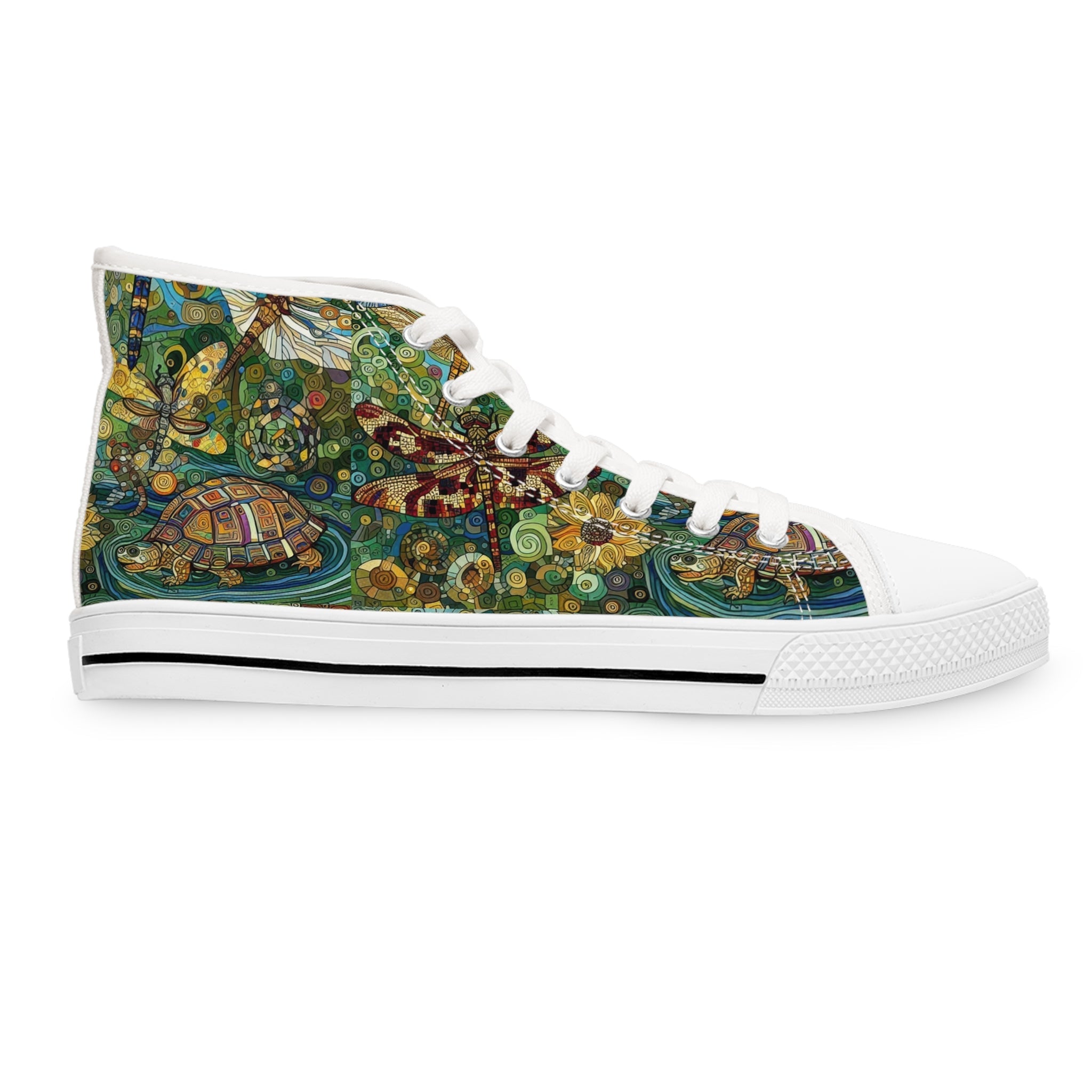 Dragonflies Colorful Nature - Inspired High Top Sneakers for Women - Gregg Acini Adoree Designs - Shoes