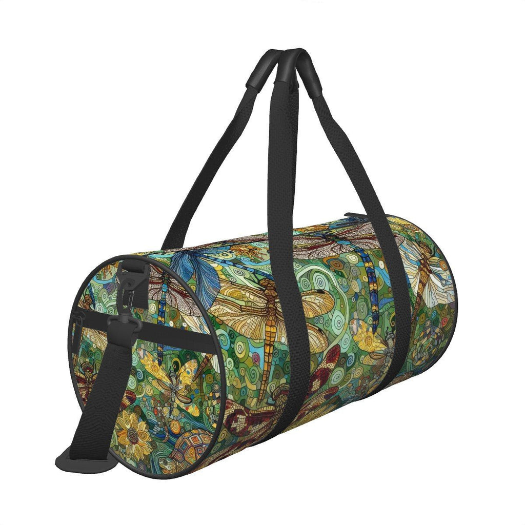 Dragonflies Cylinder Duffel Bag Large Capacity - Gregg Acini Adoree Designs - Luggage