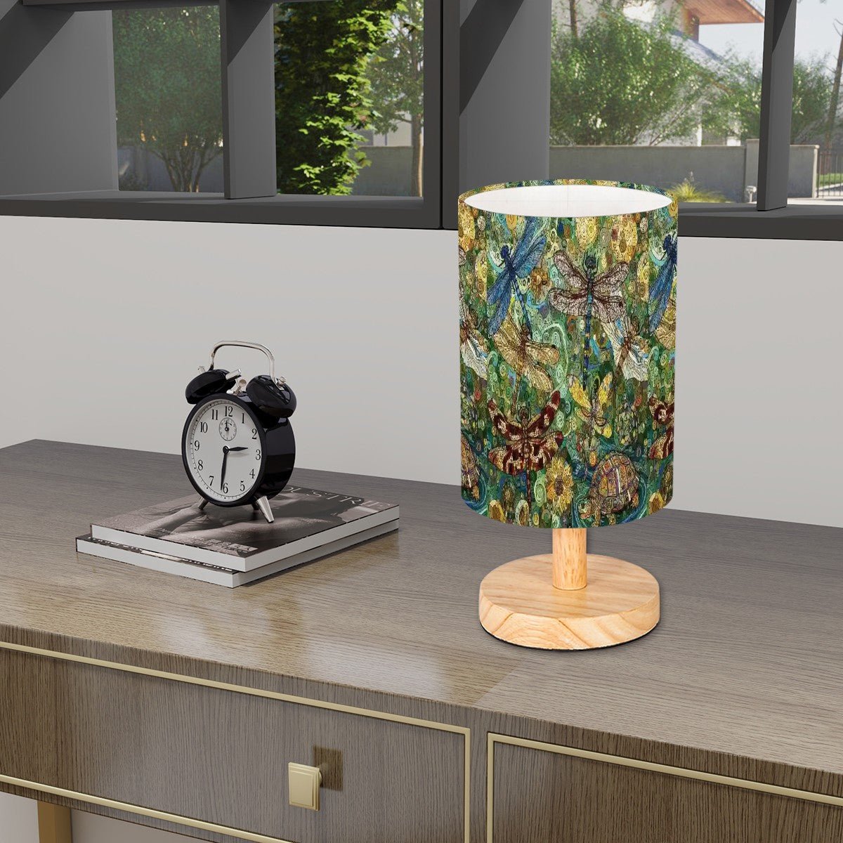 Dragonflies Cylindrical Table Lamp - Gregg Acini Adoree Designs - Lamp
