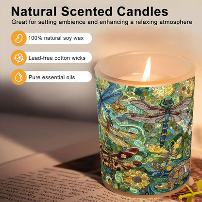 Dragonflies Frosted Jar Scented Candle with Lid (6oz) - Gregg Acini Adoree Designs - Candles