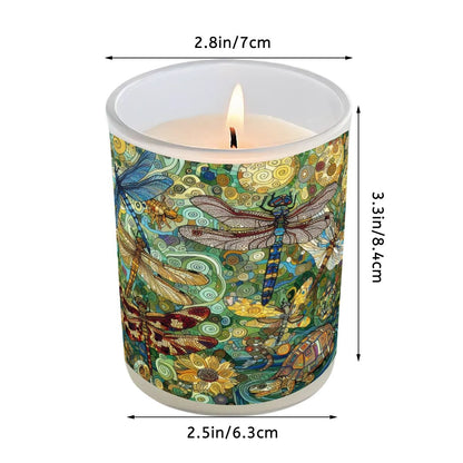 Dragonflies Frosted Jar Scented Candle with Lid (6oz) - Gregg Acini Adoree Designs - Candles