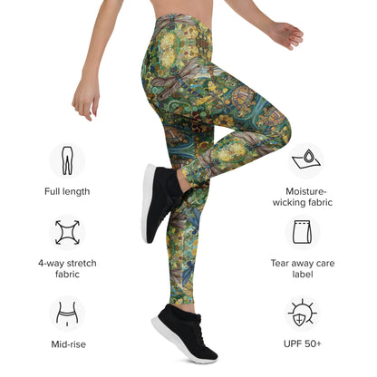 Dragonflies Leggings (small mirrored pattern) - Gregg Acini Adoree Designs - Leggings
