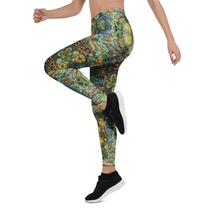 Dragonflies Leggings (small mirrored pattern) - Gregg Acini Adoree Designs - Leggings
